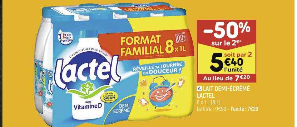 lait demi-écrémé lactel