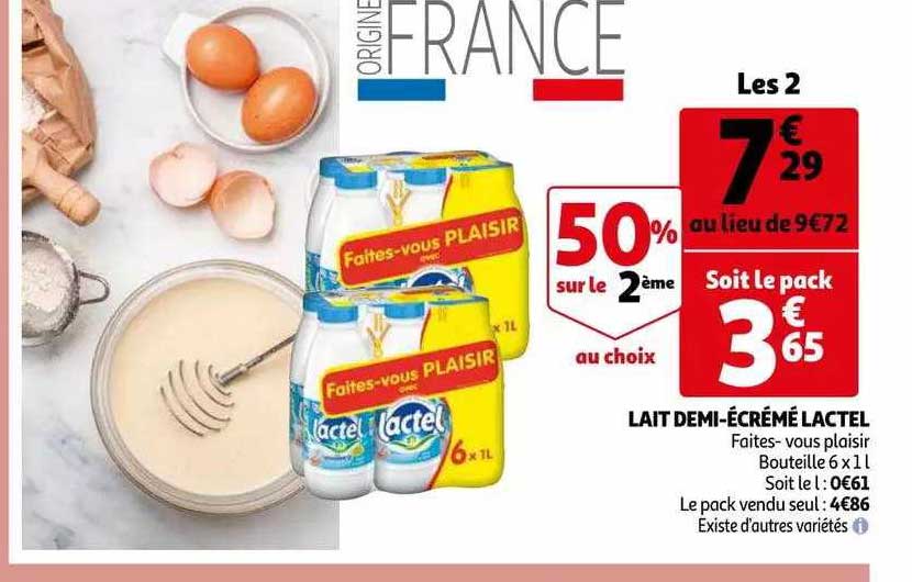lait demi-écrémé lactel