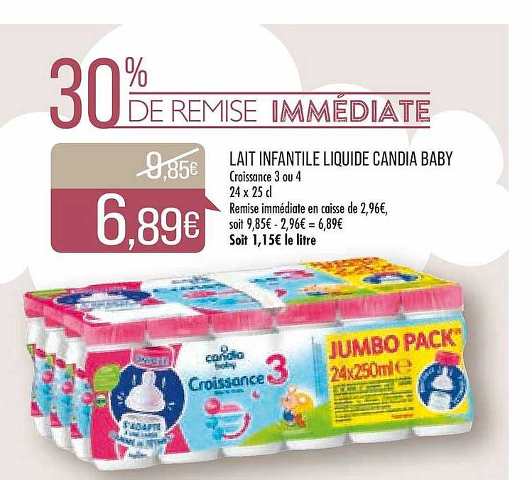 lait infantile liquide candia baby