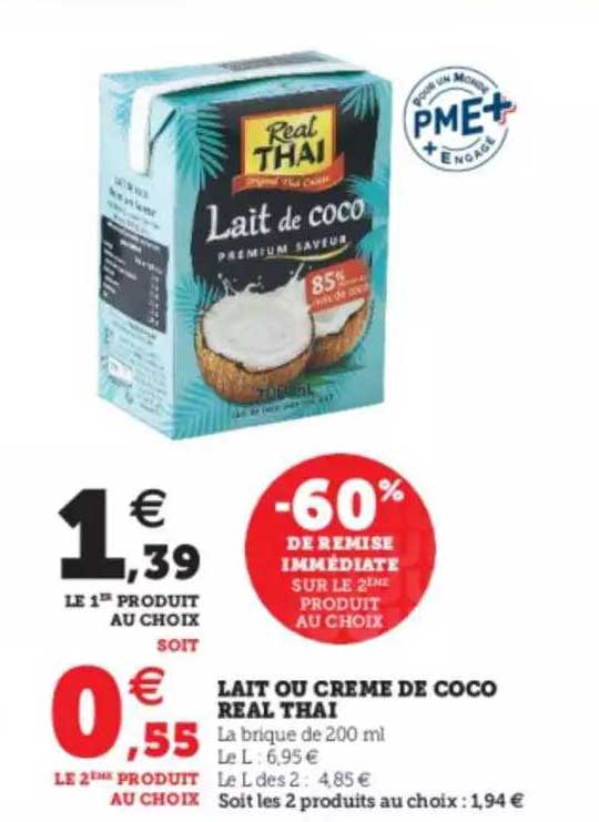 lait ou crème de coco real thaï