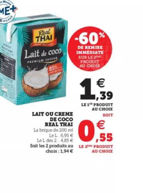 lait ou crème de coco real thai