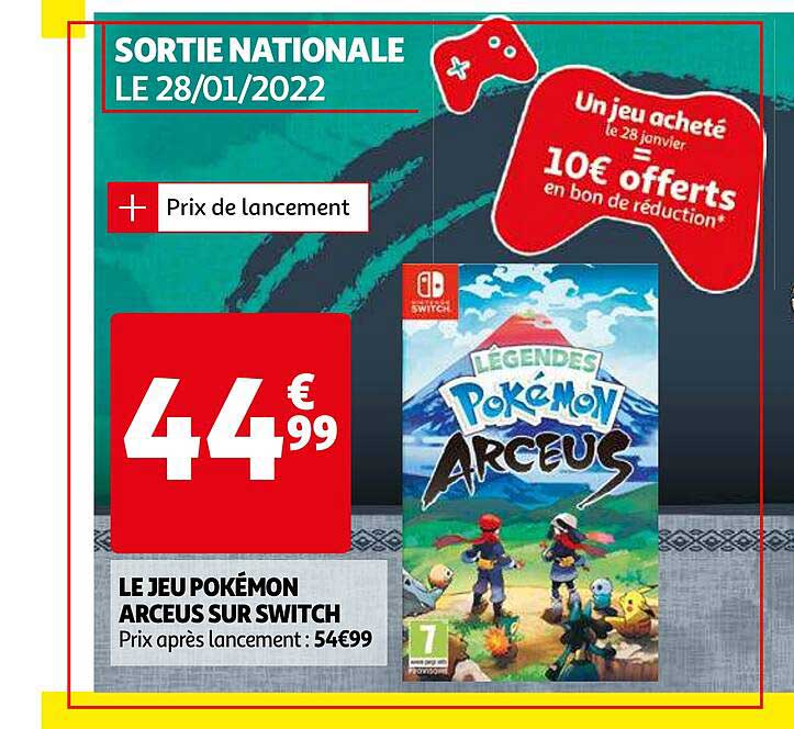 le jeu pokémon arceus sur switch