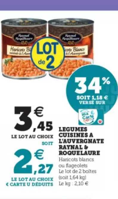 légumes cuisinés à l'auvergnate raynal & roquelaure
