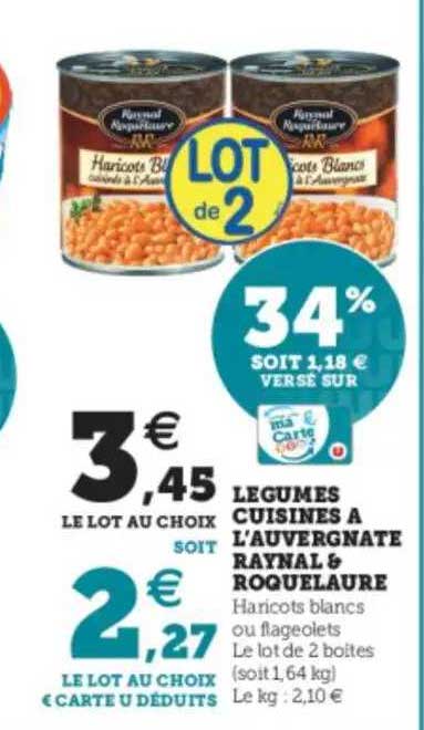 légumes cuisinés à l'auvergnate raynal & roquelaure