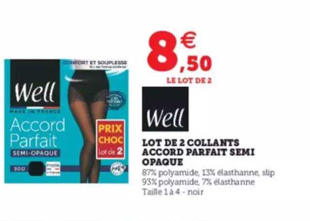 lot de 2 collants accord parfait semi opaque
