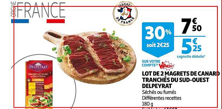 lot de 2 magrets de canard tranchés du sud-ouest delpeyrat