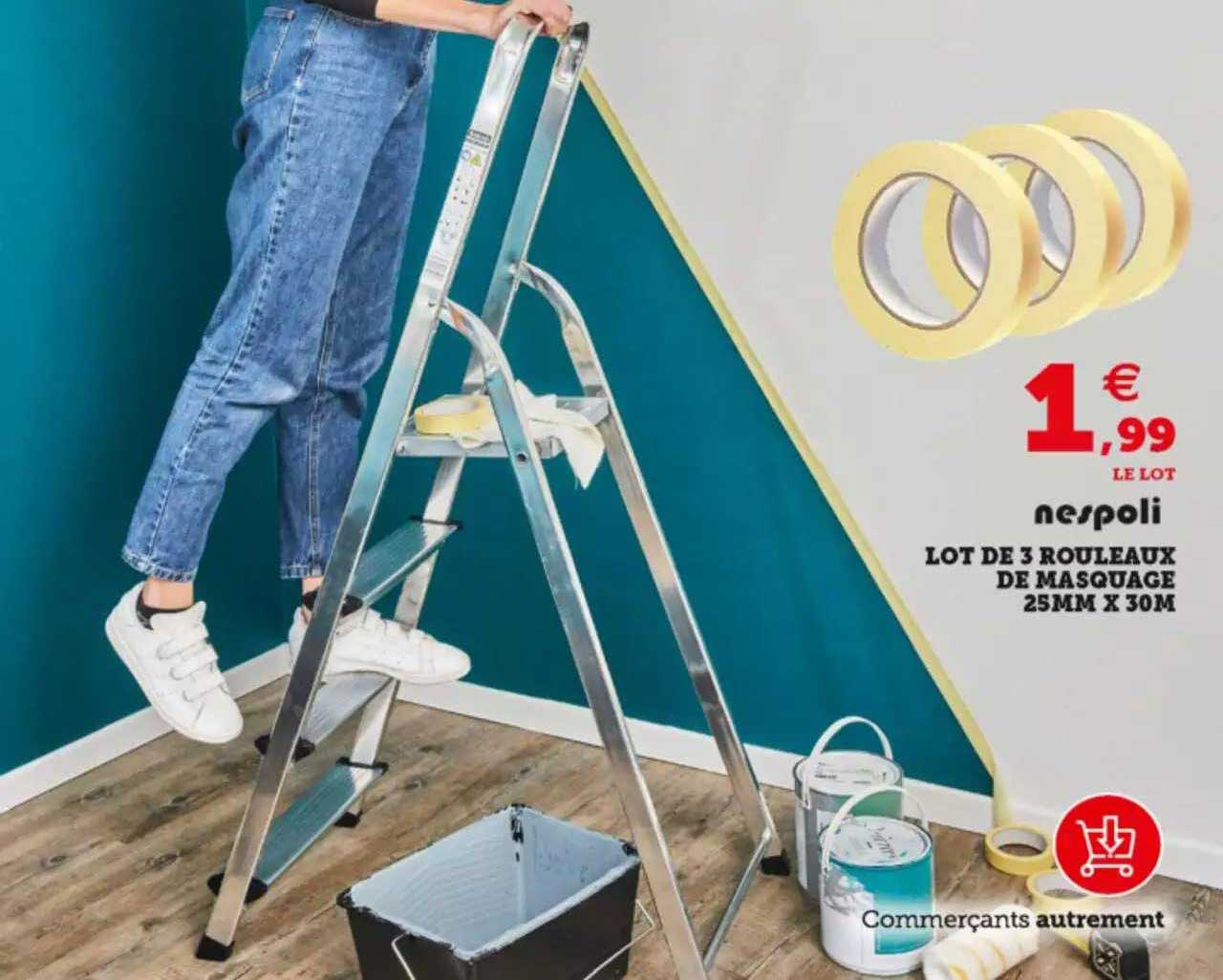 lot de 3 rouleaux de masquage 25mm x 30m nespoli