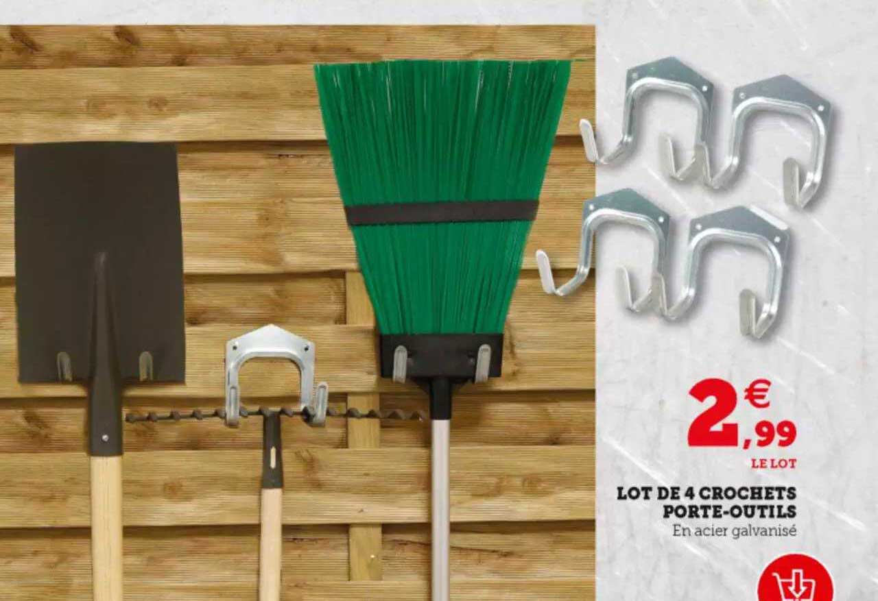 lot de 4 crochets porte-outils