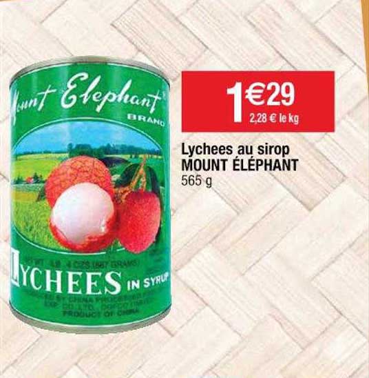 lychees au sirop mount éléphant
