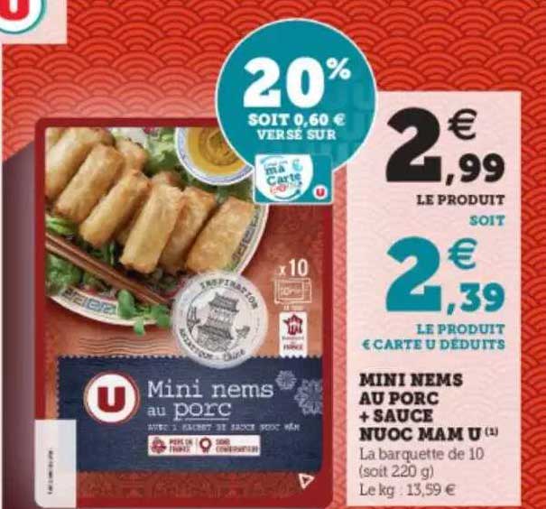 mini nems au porc + sauce nuoc mam u