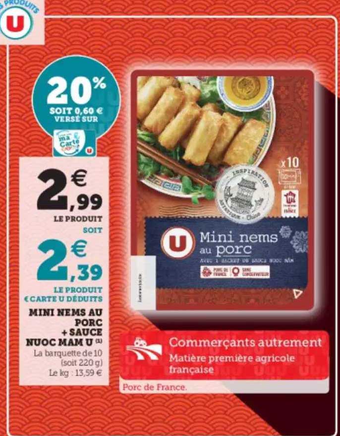 mini nems au porc + sauce nuoc mam u