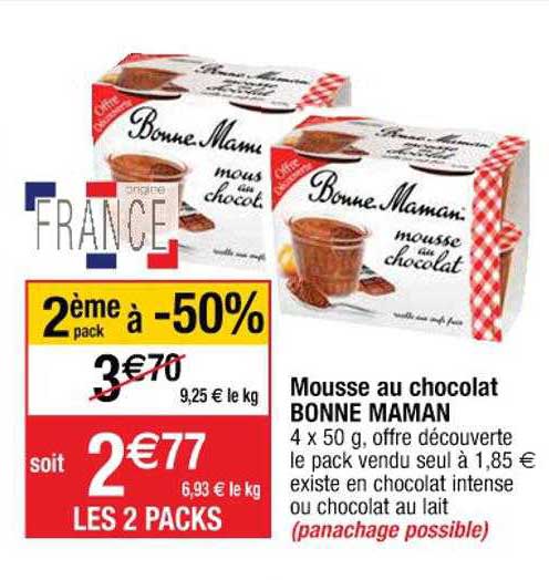 mousse au chocolat bonne maman