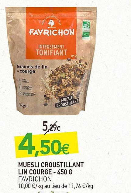 Muesli Croustillant Lin Courge - 450 G Favrichon