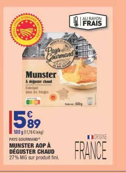 munster aop à déguster chaud pays gourmand
