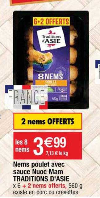 nems poulet avec sauce nuoc mam tradition d'asie