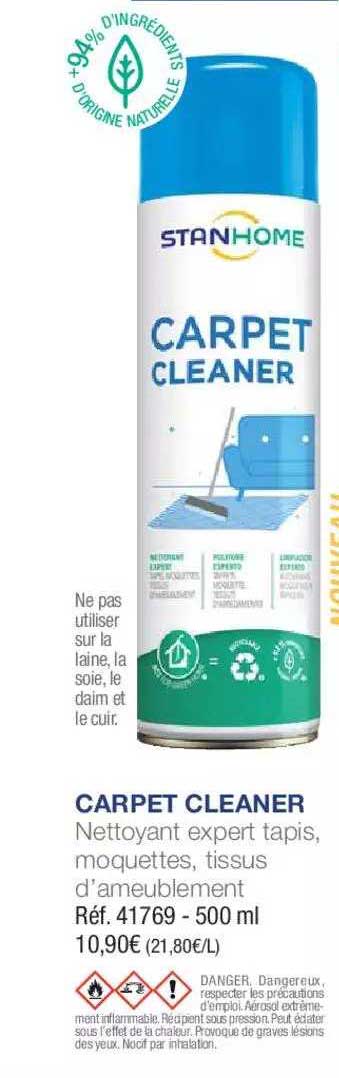 nettoyant expert tapis, moquettes, tissus d'ameublement carpet cleaner