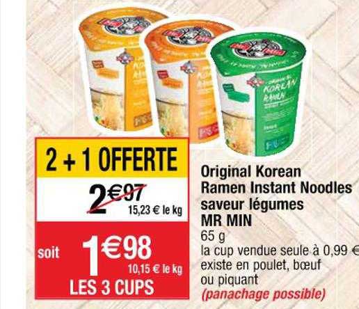 original korean ramen instant noodles saveur légumes mr min