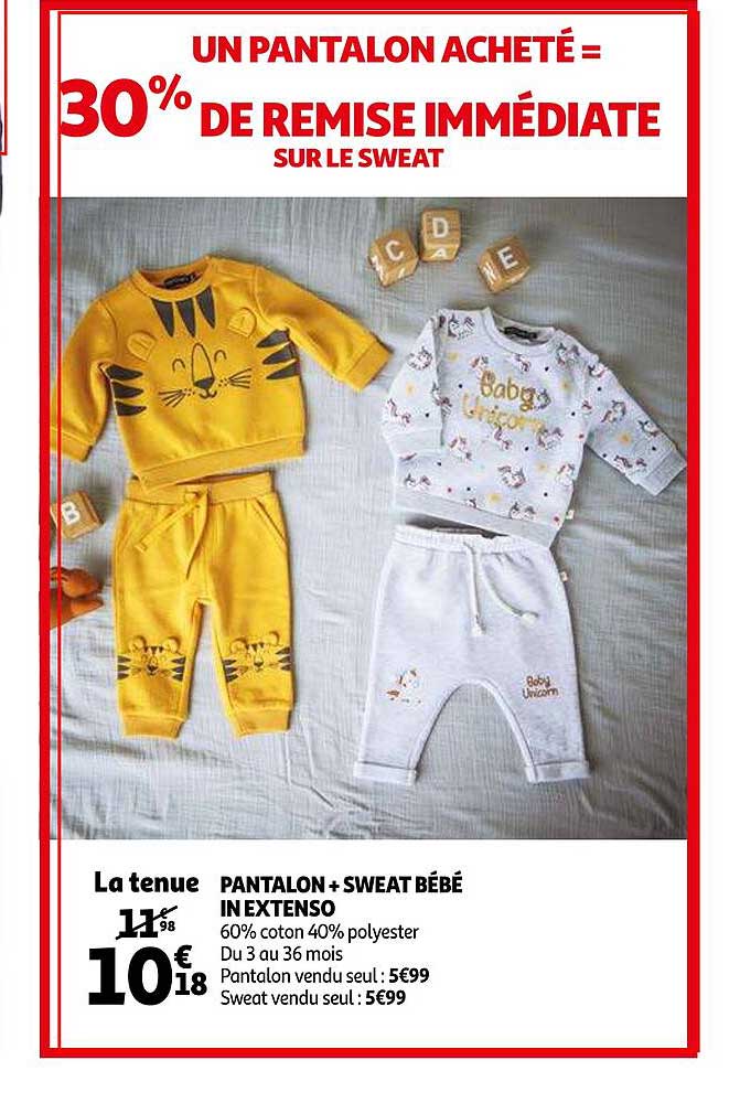 pantalon + sweat bébé in extenso