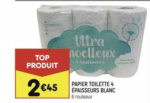 papier toilette 4 épaisseurs blanc