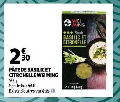 pâte de basilic et citronnelle wei ming