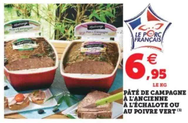 pâté de campagne à l'ancienne à l'échalote ou au poivre vert