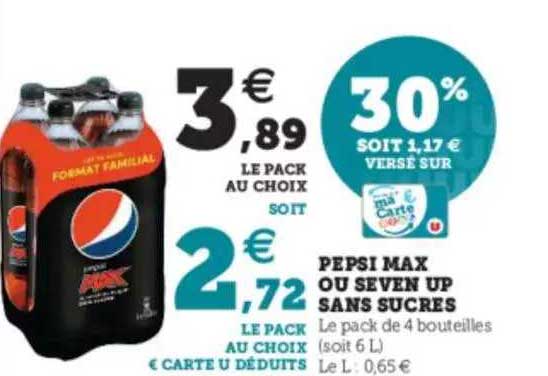 Pepsi Max Ou Seven Up Sans Sucres