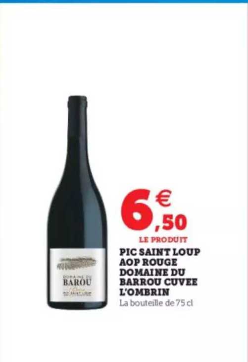 pic saint loup aop rouge domaine du barrou civée l'ombrin