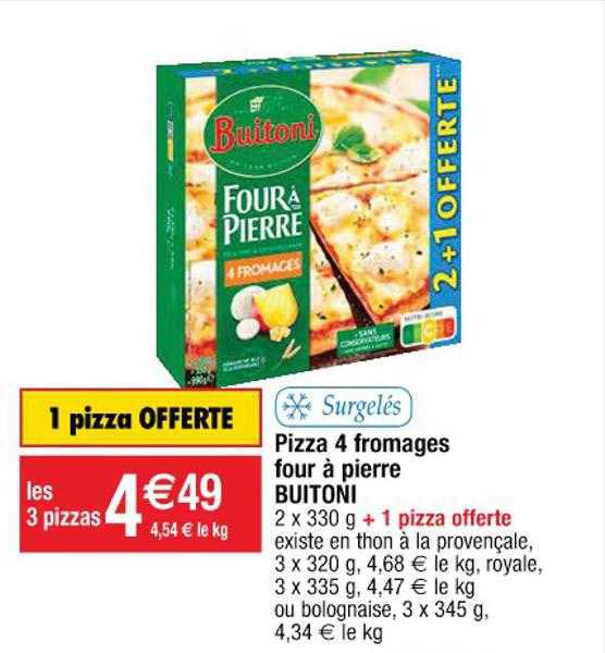 Pizza 4 Fromages Four à Pierre Buitoni