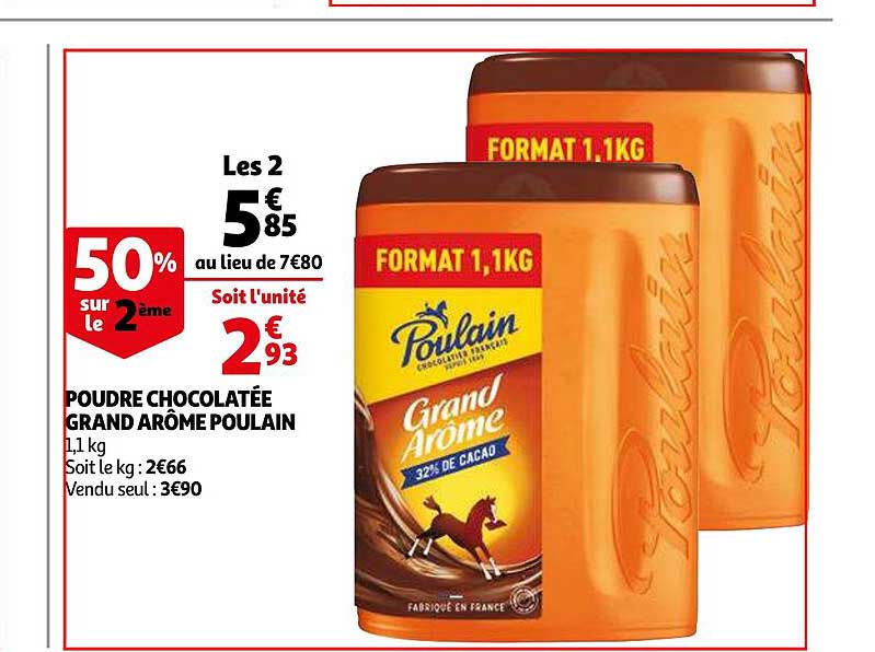 poudre chocolatée grand arôme poulain