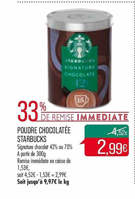 poudre chocolatée starbucks