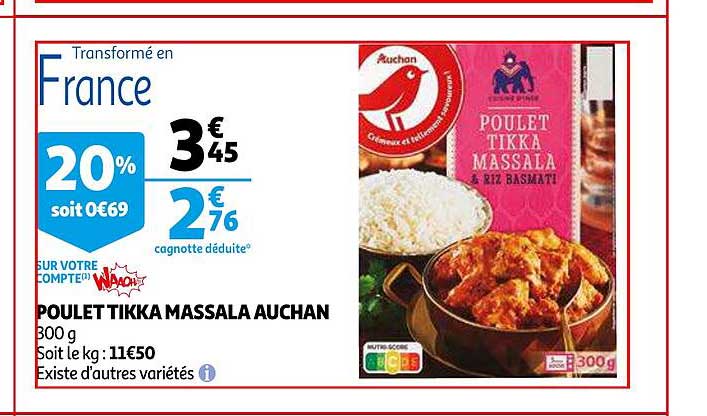 Poulet Tikka Massala Auchan