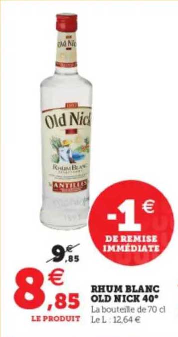 rhum blanc old nick 40°