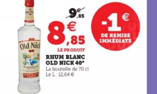 rhum blanc old nick 40°