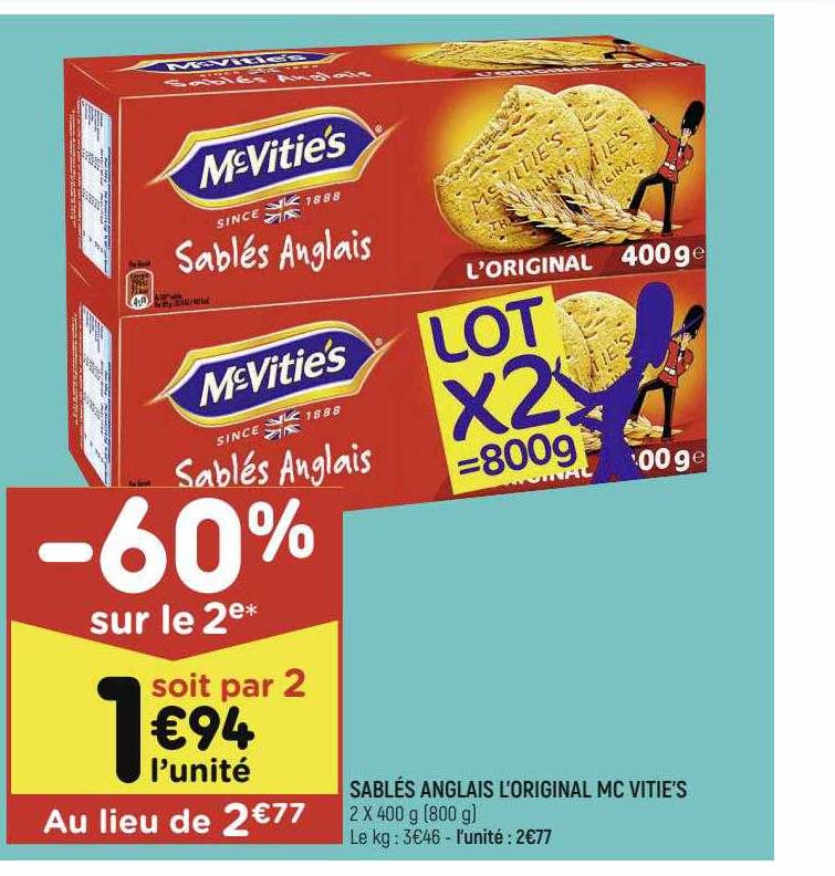 sablés anglais l'original mc vitie's