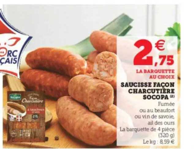 saucisse façon charcutière socopa