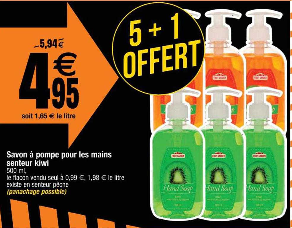 savon à pompe pour les mains senteur kiwi