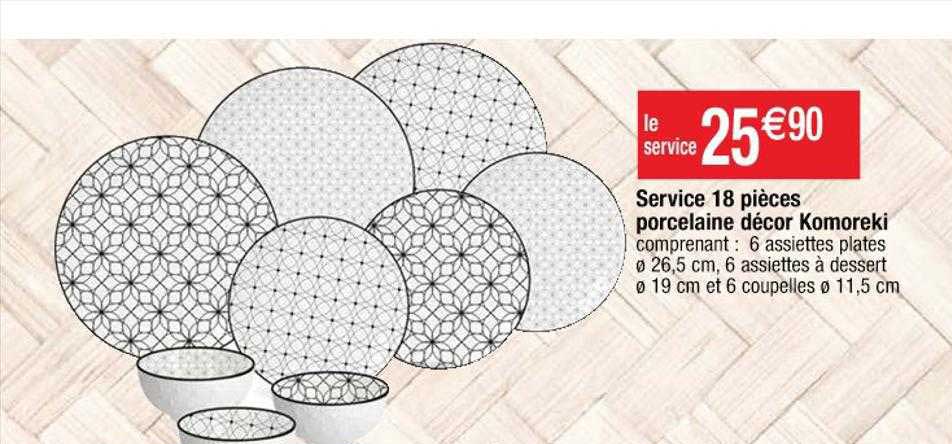 Service 18 Pièces Porcelaine Décor Komoreki
