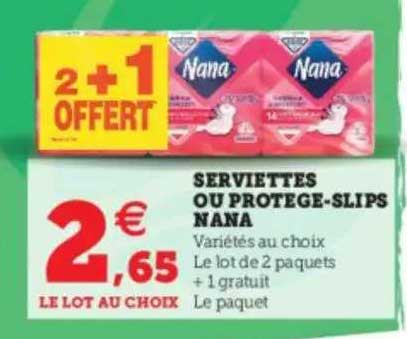 serviettes ou protège-slips nana