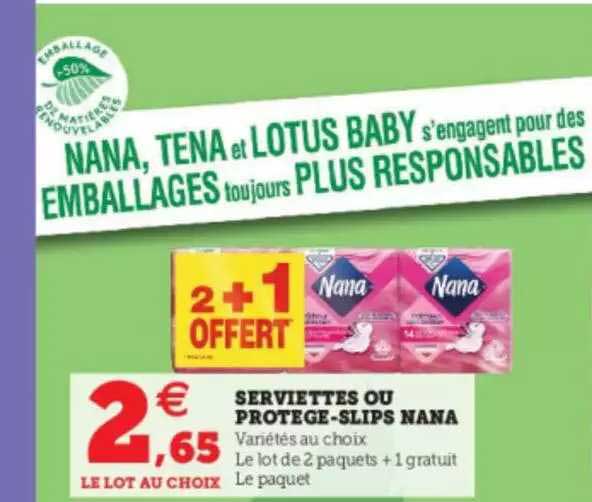 serviettes ou protège-slips nana