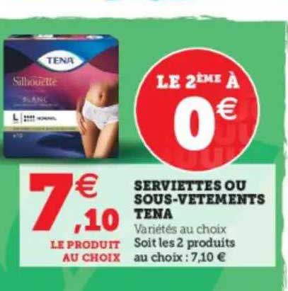 serviettes ou sous-vêtements tena