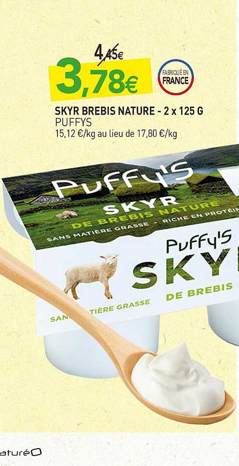 Skyr Brebis Nature Puffys - 2x125 G