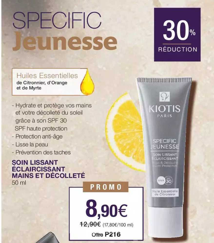 soin lissant éclaircissant mains et décolleté kiotis paris