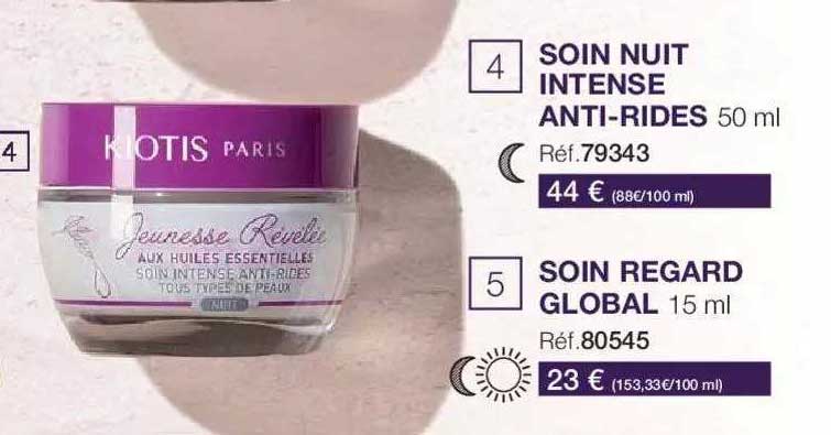 soin nuit intense anti-rides, soin regard global kiotis paris
