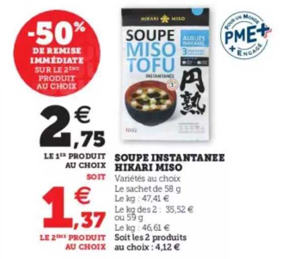 soupe instantanée hikari miso
