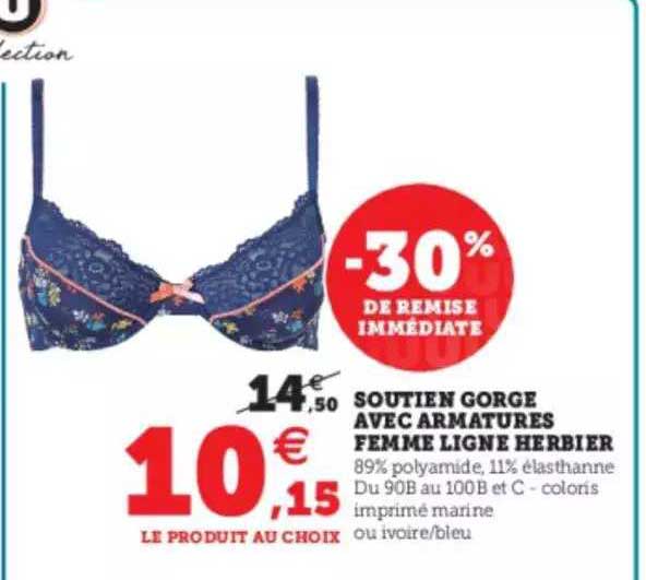 soutien gorge avec armatures femme ligne herbier