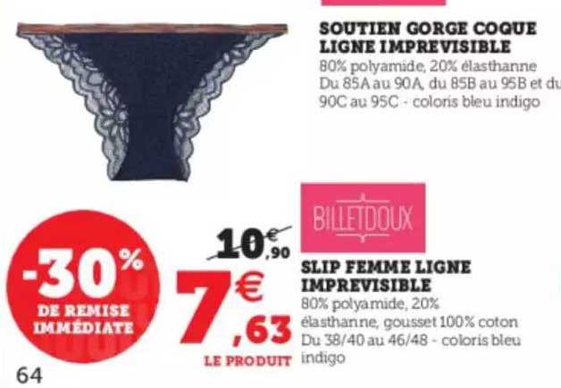 Soutien Gorge Coque Ligne Imprévisible, Slip Femme Ligne Imprévisibles Builletdoux