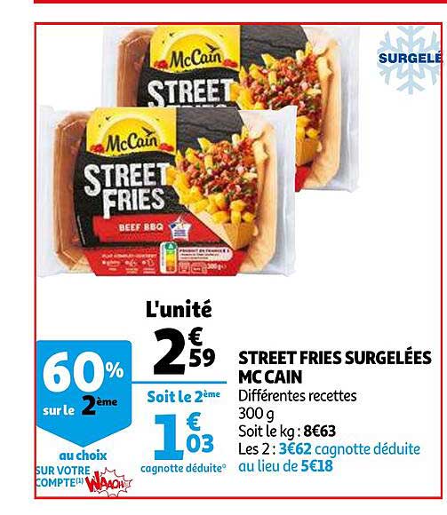 street fries surgelées mc cain