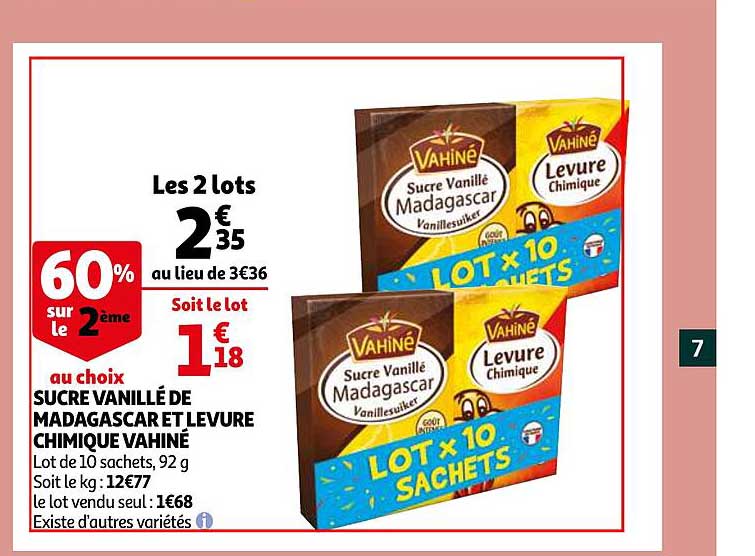 sucre vanillé de madagascar et levure chimique vahiné