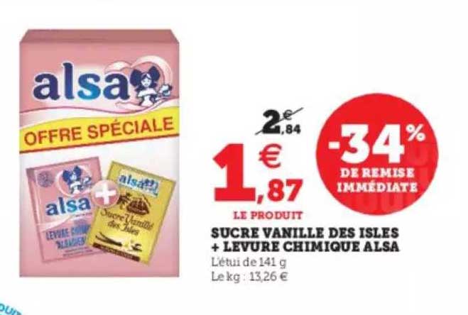 sucre vanille des isles + levure chimique alsa