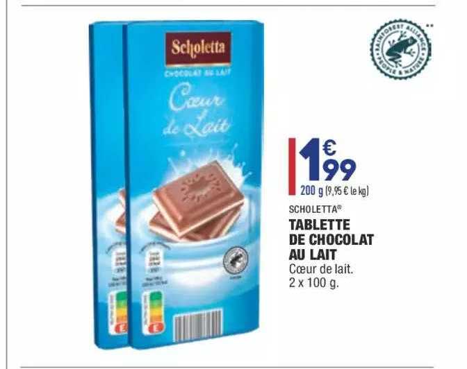 Tablette De Chocolat Au Lait Scholetta